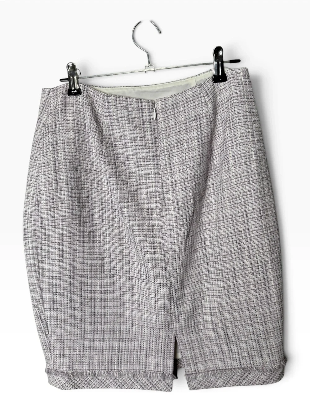 White House Black Market Purple Gray Tweed Pencil Skirt Size 4